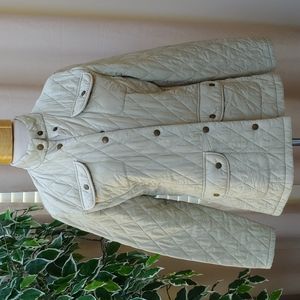 Barbour Women's Quilted Jacket pale green neutral sz 10 US